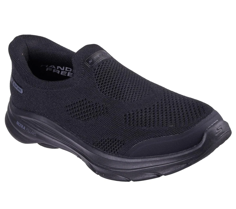 Skechers Women's Go Walk 8 Nova Sneaker, Black Textile/Black Trim, 3.5 UK