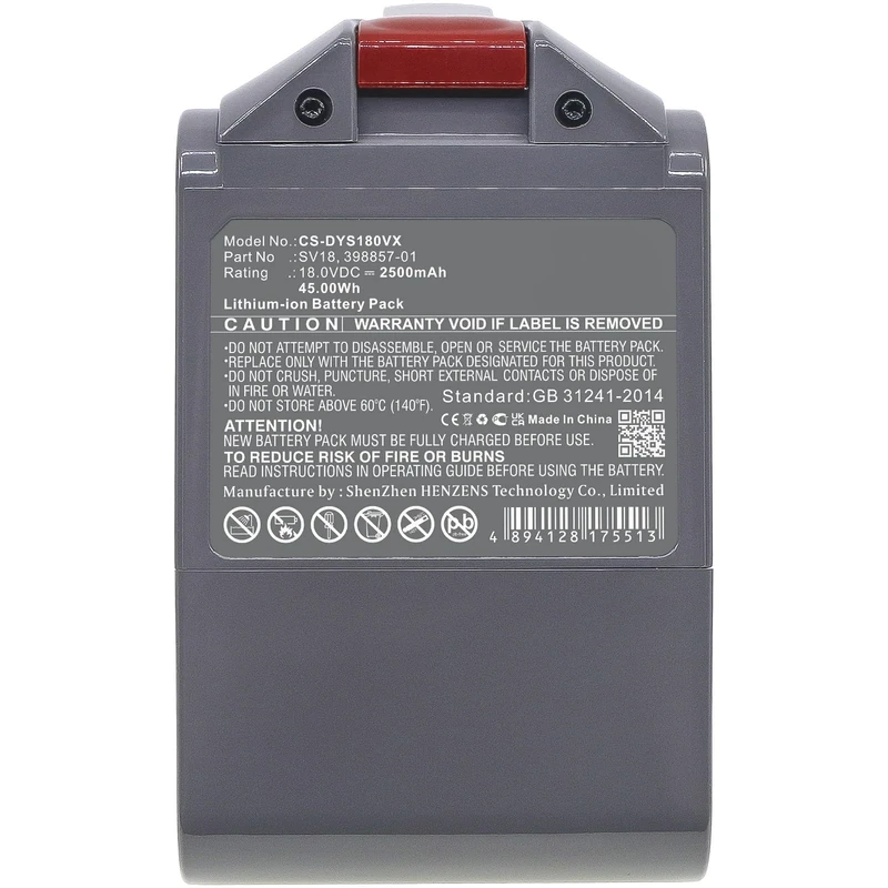 battery Suitable for Dyson 398006-01, 398857-01, 965171-02