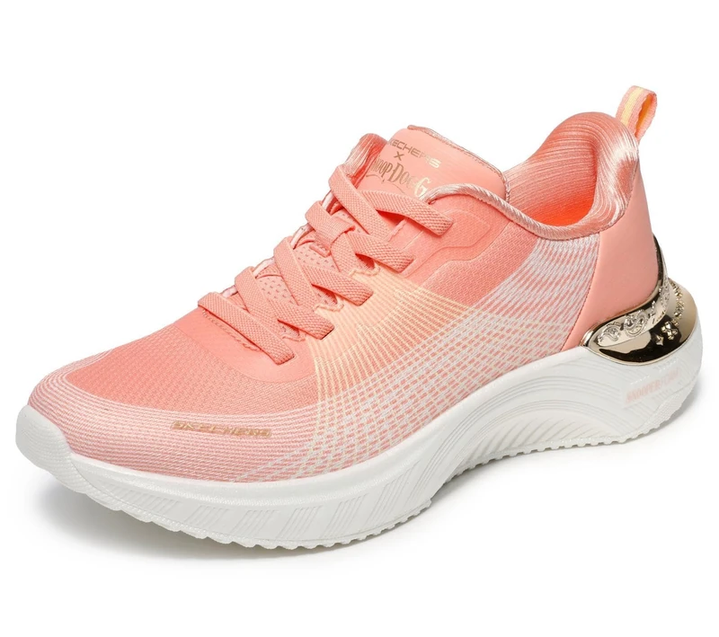 Skechers Women's Snoop Ace Cyber Walker Trainers, Orange Mesh/Hot Melt, 3.5 UK