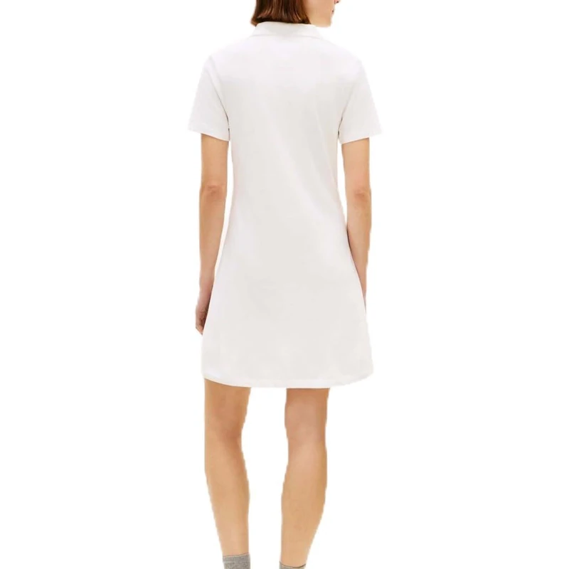 Tommy Hilfiger Women's Th Script Open-Nk Polo DRS WW0WW48749, White, S