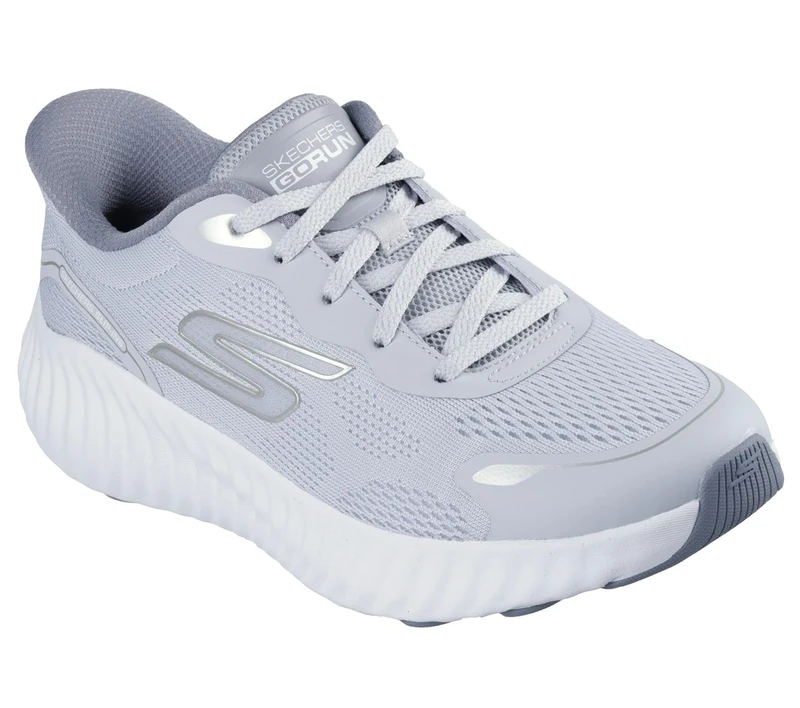 Skechers Women's Go Run Now Regent Sneaker, Gray Textile/Trim, 3.5 UK