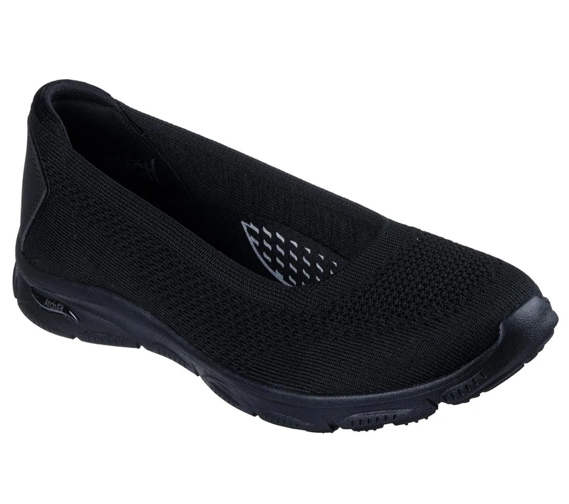 Skechers Women's Arch Fit Sunny Zen Walk Sneaker, Black Knit, 9 UK