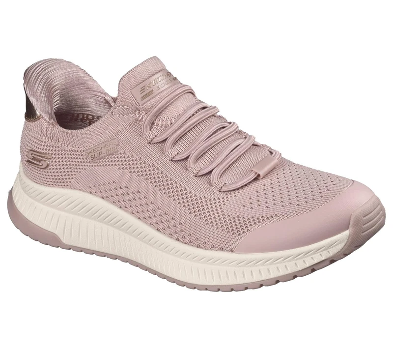 Skechers Women's Bobs Squad 4 Dire Step Sneaker, Blush Engineered Knit, 3 UK