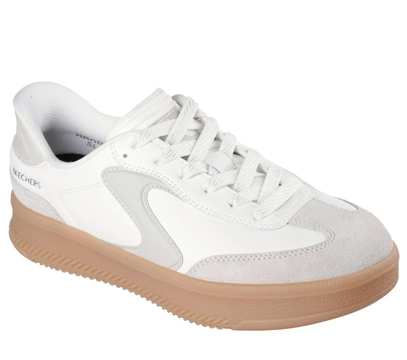 Skechers Women's Hotshot Hi Lifted Luxe Slip-On Sneakers, Off White Duraleather/Leather/Trim, 4 UK