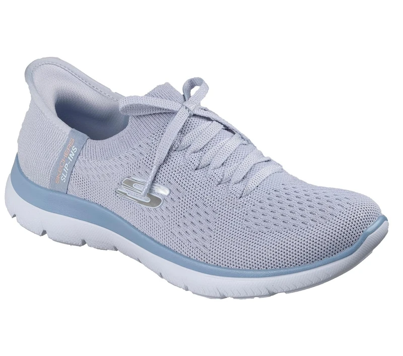 Skechers Women's Summits New Daily Trainers, Slate Knit/Light Blue Trim, 5.5 UK