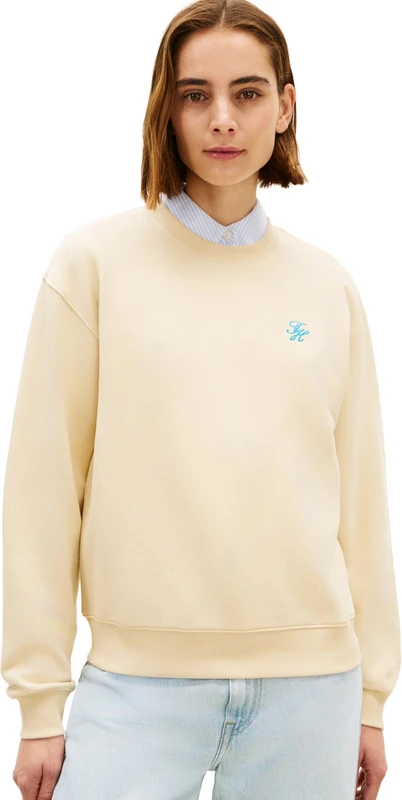 Tommy Hilfiger Women's Th Script Reg Sweatshirt WW0WW48724, BEIGE, M - Image 1