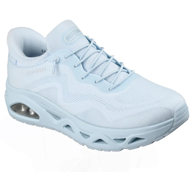 Skechers Women's Uno Glide-Step Air Gliders Sneaker, Light Blue Mesh, 6.5 UK