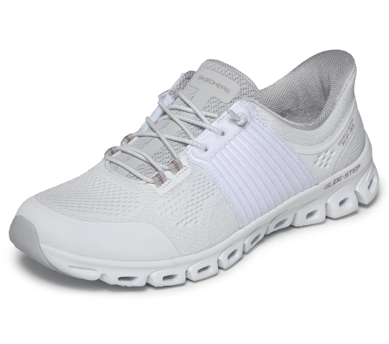 Skechers Women's Glide-Step Stargaze Sneaker, White Mesh, 3.5 UK