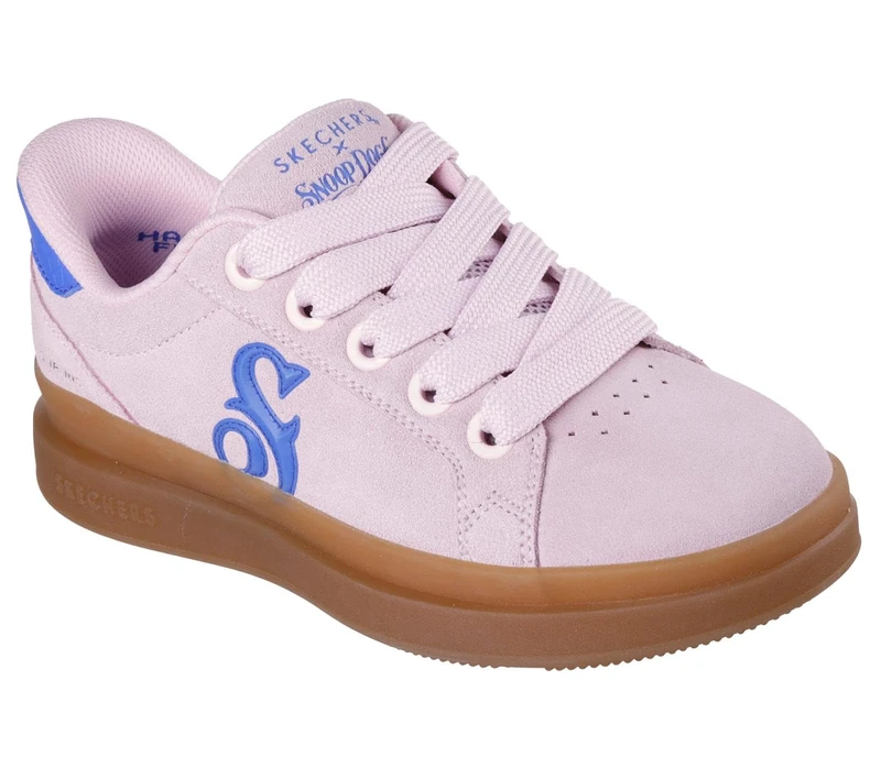 Skechers Women's Courtside Cali Girlz Sneaker, Pink Suede/Blue Duraleather, 5 UK