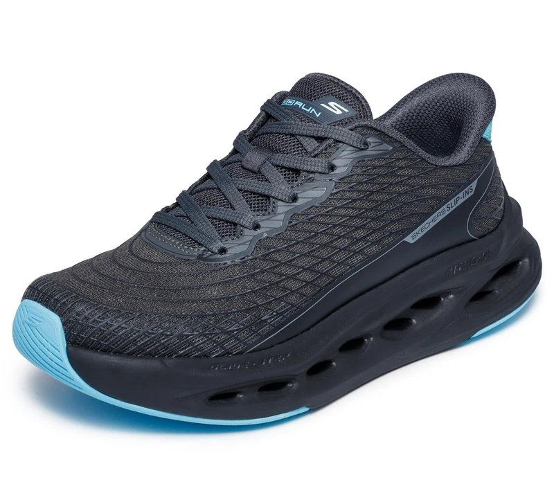 Skechers Women's Max Cushioning Glide Step Sapphire, Black, 3.5 UK