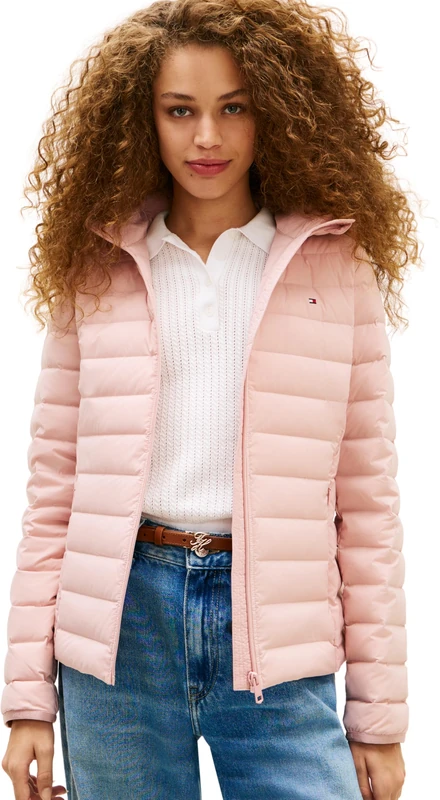 Tommy Hilfiger Women's Stretch Nylon Lw Down Jacket Ww0Ww47753, PINK, XL