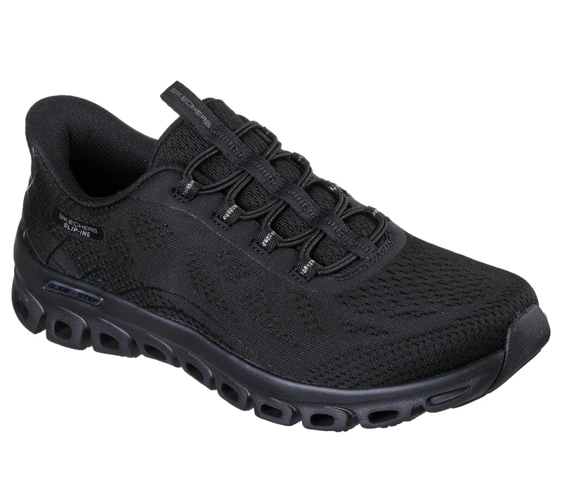 Skechers Women's Glide-Step Elevate Amaze Sneaker, Black Mesh, 4.5 UK