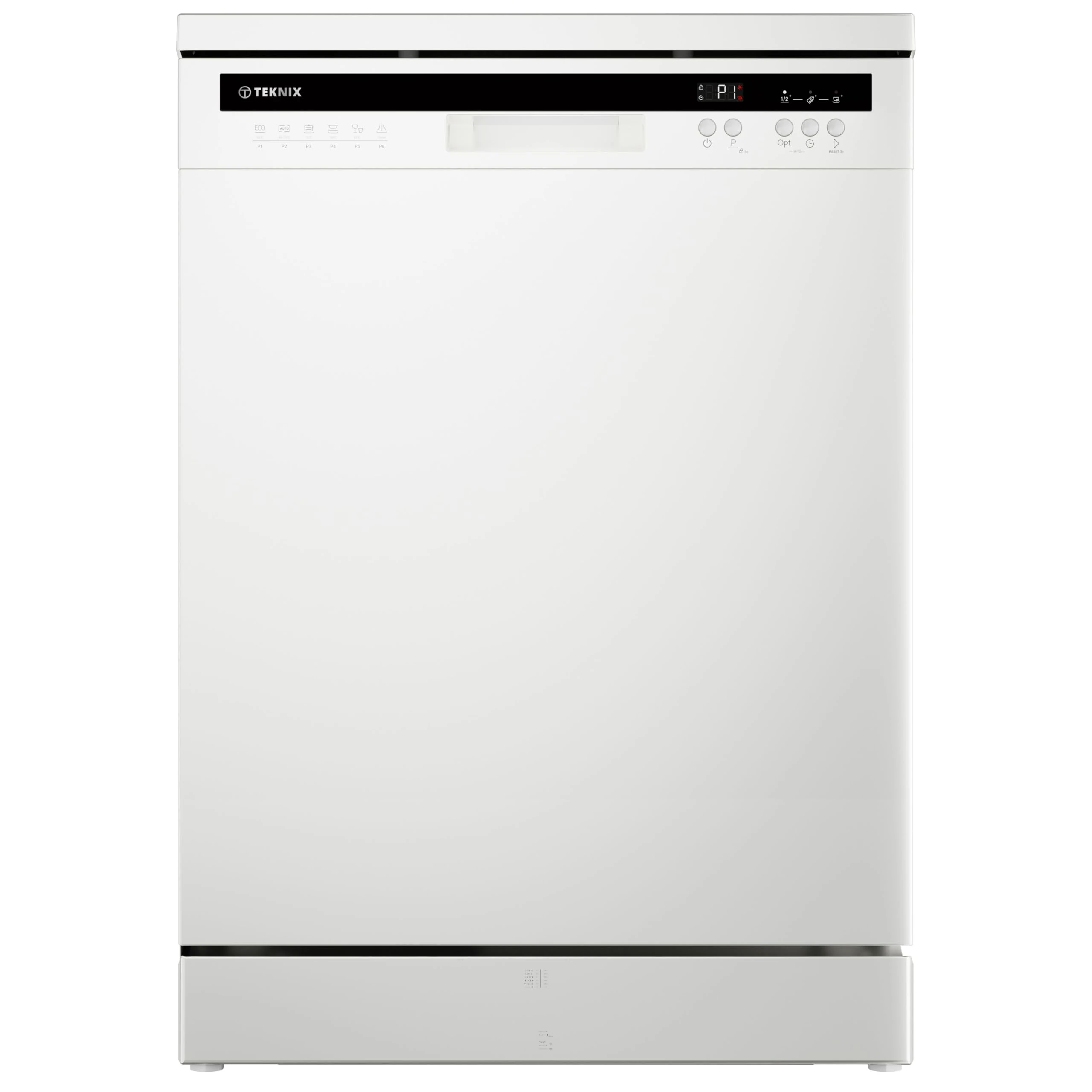 Teknix TX3FD618W 3 Series Freestanding Dishwasher - 15 Place Settings - Auto Door Opening - Internal LED Lights - Integrated Bottle Washers - Energy Class C - White