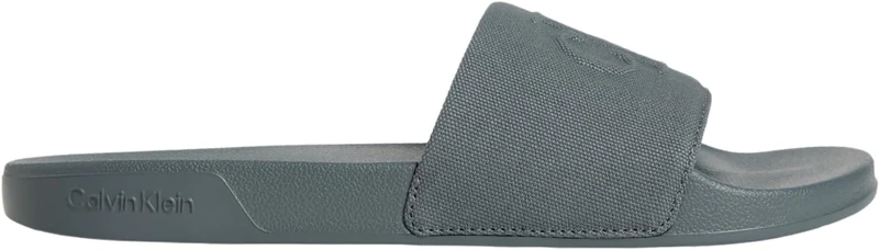 Calvin Klein Men's Beach Slides Monogram with Logo, Grey (Turbulence), 11