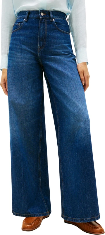 Tommy Hilfiger Women’s Jeans New Doreen 70s Wide Leg High Waist, Blue (New Doreen), 28W/28L