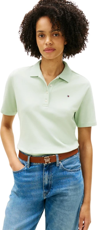 Tommy Hilfiger Women's 1985 Reg Pique Polo Ss Ww0Ww43224, Green, XXS