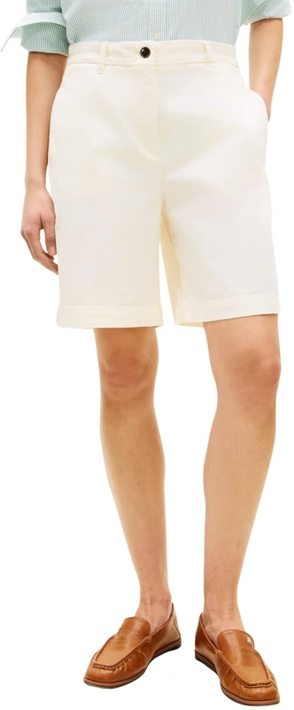 Tommy Hilfiger Women's Co GMD Blend Chino Short WW0WW49648, Beige, 44