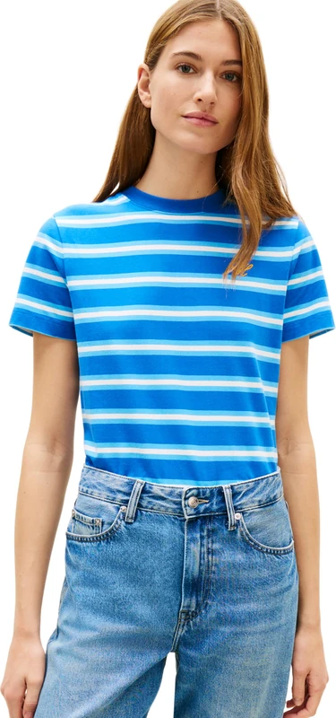 Tommy Hilfiger Women's Th Script Reg C-Nk Ss Tee Ww0Ww47809, Blue, M