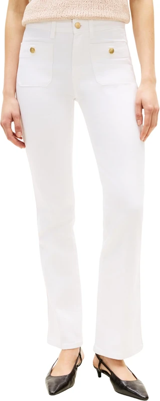 Tommy Hilfiger Women’s Jeans Bootcut with Golden Buttons, White (Th Optic White), 31W/30L