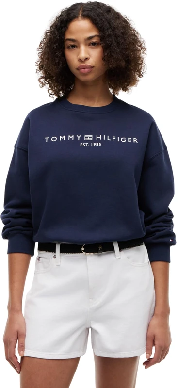 Tommy Hilfiger Women's Corp Logo Mdrn Swtsrt Ww0Ww47831, BLUE, L
