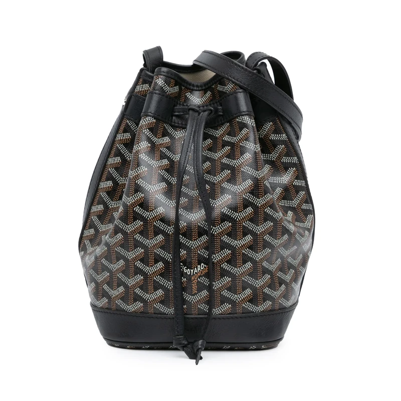 Goyard Petit Flot Bag - Black Coated Canvas Handbag