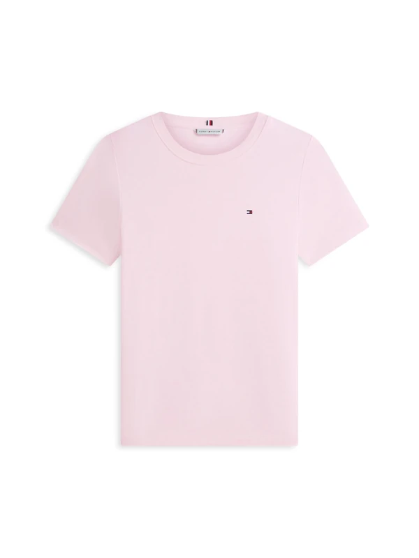 Tommy Hilfiger Women's Slim Cody C-Nk Ss Ww0Ww40587, Pink, L