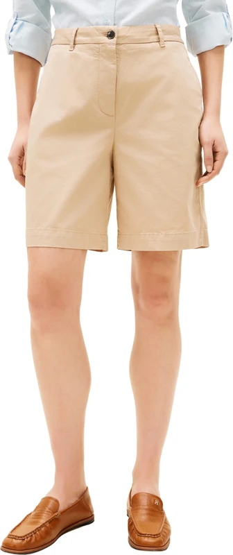 Tommy Hilfiger Women's Co GMD Blend Chino Short WW0WW49648, Beige, 42