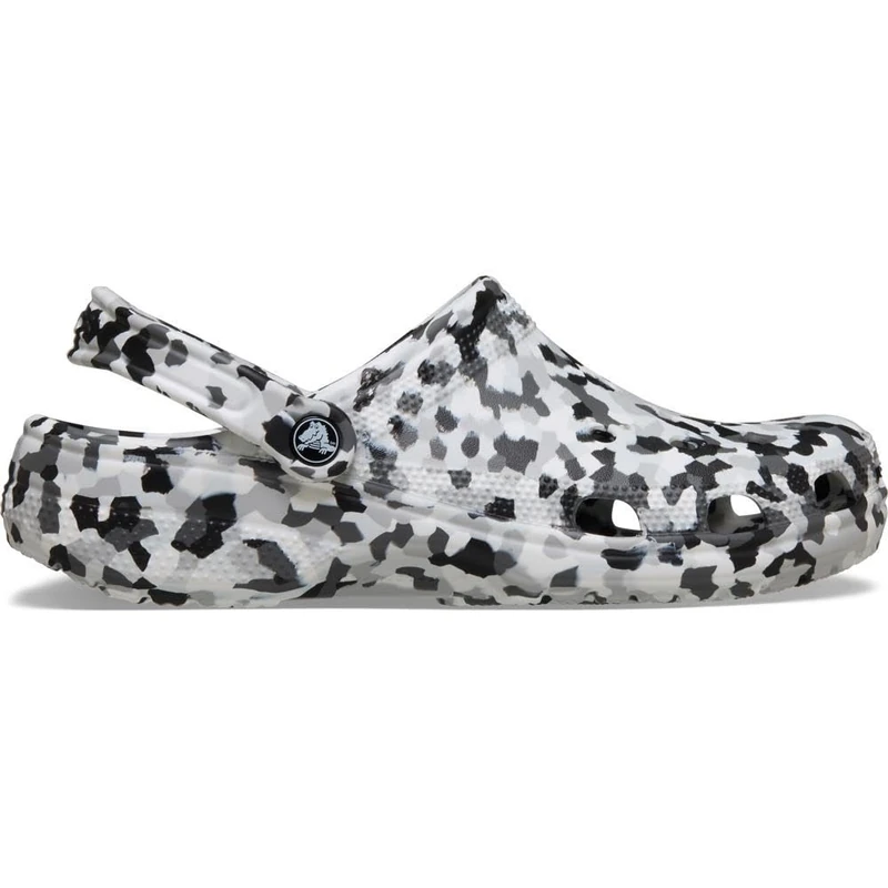 Crocs, Unisex Adult, Classic Confetti Clog, Black/White, 11 UK Men