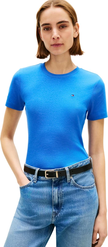 Tommy Hilfiger Women's Slim Cody C-Nk Ss Ww0Ww40587, Blue, M