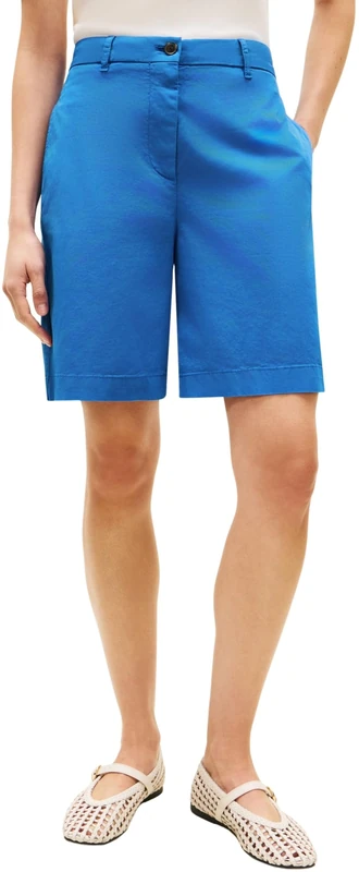 Tommy Hilfiger Women's Co GMD Blend Chino Short WW0WW49648, Blue, 40