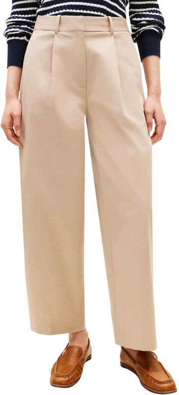 Tommy Hilfiger Women’s Trousers Cotton Barrel Chino Mid Rise, Beige (Beige), 34W/34L