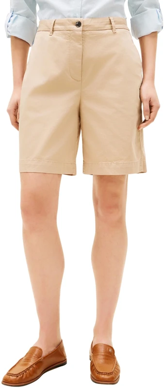 Tommy Hilfiger Women's Co GMD Blend Chino Short WW0WW49648, Beige, 34