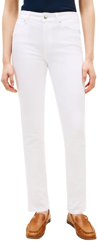 Tommy Hilfiger Women's DNM Clr Slim Rw WW0WW48579, White, 29W / 34L