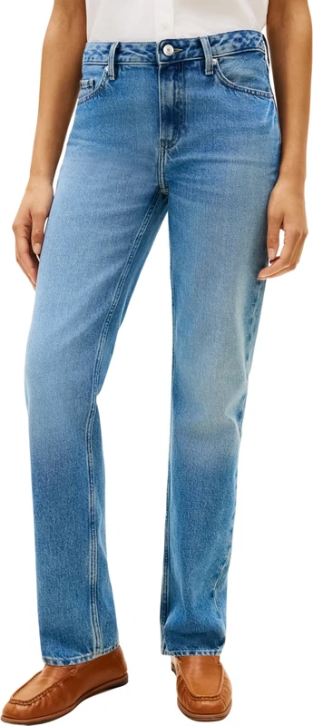 Tommy Hilfiger Women’s Jeans Finn Classic Straight Mid Waist, Blue (Finn), 32W/30L