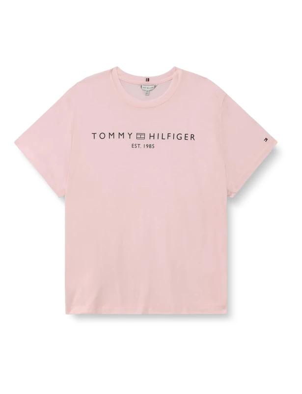 Tommy Hilfiger Women's CRV Reg Corp Logo C-Nk Ss Ww0Ww41724, Pink, 54