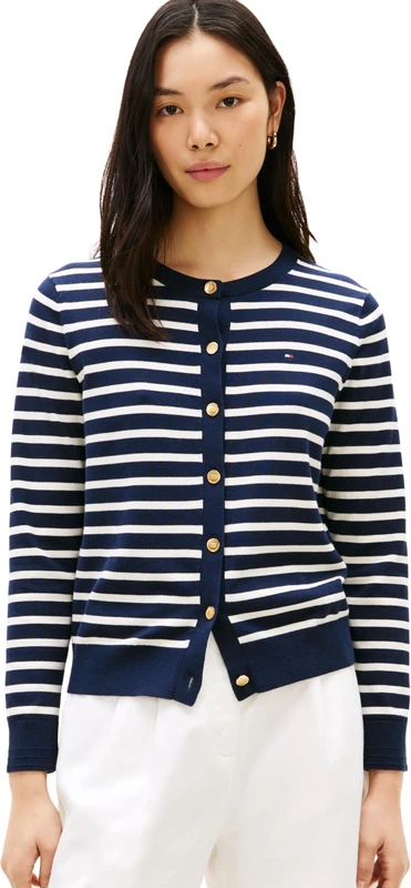 Tommy Hilfiger Women's Co Jersey Stitch Cardigan Ww0Ww42370, Blue, XXS