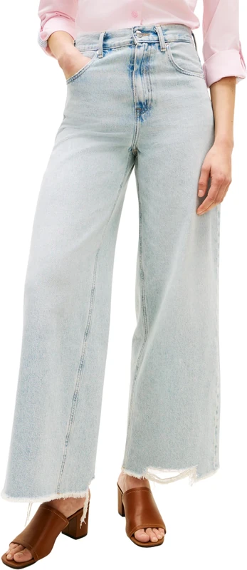 Tommy Hilfiger Women’s Jeans Eve 70s Wide Leg High Waist, Blue (Eve), 28W/30L