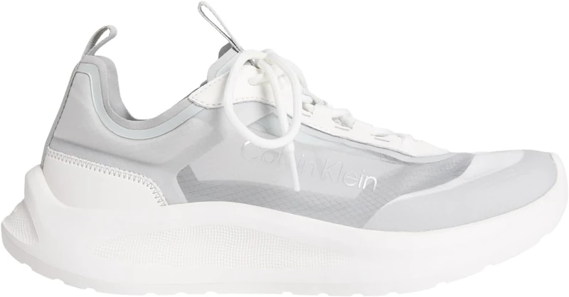 Calvin Klein Men’s Runner Trainers Light EVA with Mesh, Grey (Bright White/Pearl Grey/Silver), 11