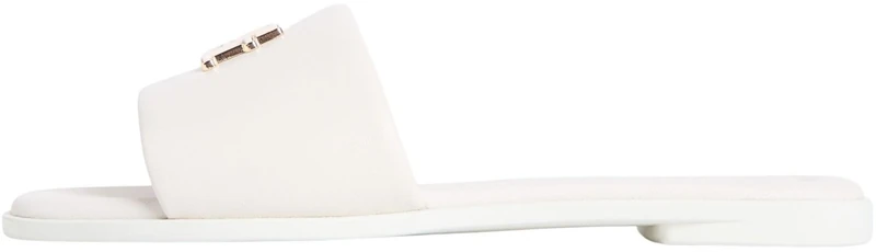 Tommy Hilfiger Women's Th Logo Hardware Leather Mule FW0FW09292 Flat Sandals, BEIGE (Soft Cream), 6.5 - Image 1