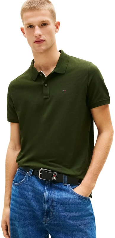Tommy Jeans Men's TJM Slim Placket Polo Ext Dm0Dm20676 S/S Polo, Green (Kingston Green), 3XL