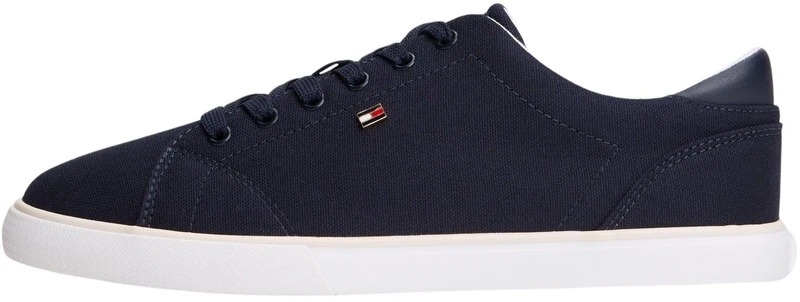 Tommy Hilfiger Women's Th Low Profile Vulc Canvas FW0FW09102 Low Top, Blue (Space Blue), 6