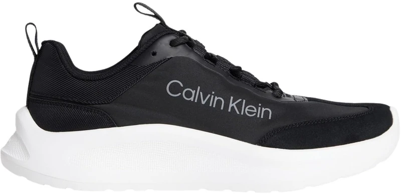 Calvin Klein Women's Light Eva Runner NYL-Sue HW0HW03149 Low Top, Gold (Black/Pearl Grey), 4