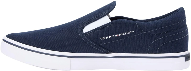 Tommy Hilfiger Men's Vulc Core Slip On FM0FM05689 Low Top, Blue (Desert Sky), 9