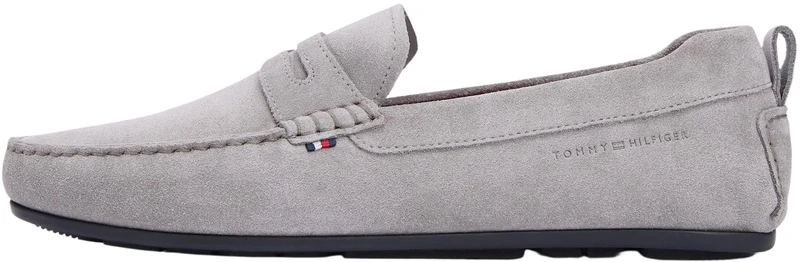 Tommy Hilfiger Men's Core Hilfiegr Suede Driver FM0FM05789 Driver Shoes, Grey (Universal Grey), 10.5