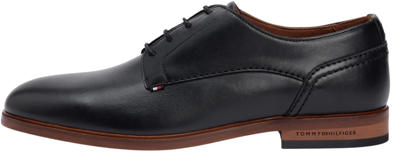 Tommy Hilfiger Men's Hilfiger Leather Dress Shoe FM0FM05777 Derby Shoes, Black (Black), 8