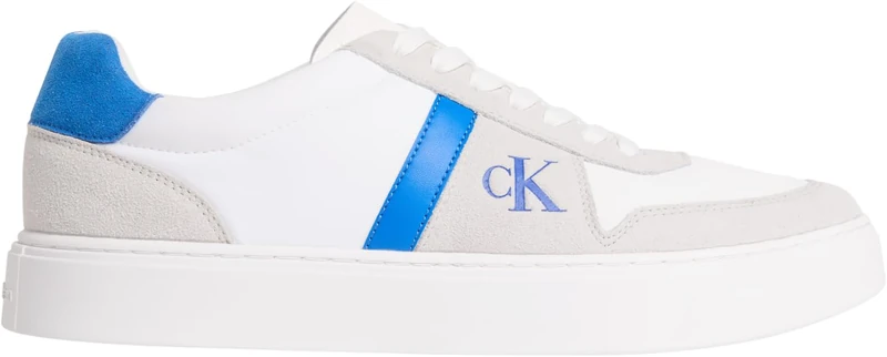 Calvin Klein Men's Classic Cups Lace Mix Emb Tongue Ym0Ym01395 Low Top, White (Bright White/Lapis Blue), 10