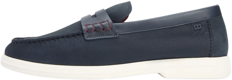 Tommy Hilfiger Men’s Driving Shoes Nubuck Loafers in Leather, Blue (Desert Sky), 8
