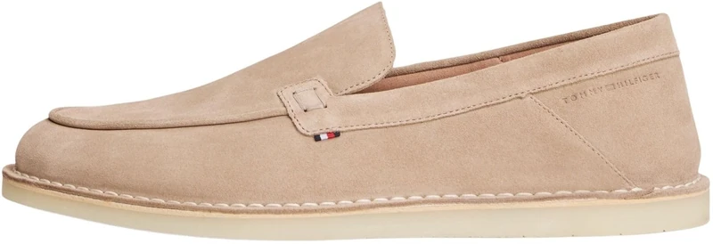 Tommy Hilfiger Men's Hilfiger Stitchdown Suede Loafer FM0FM05782 Loafers, Beige (Coastal Taupe), 8