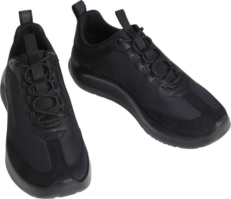 Calvin Klein Men's Runner Trainers Light EVA with Logo, Black (Triple Black), 8