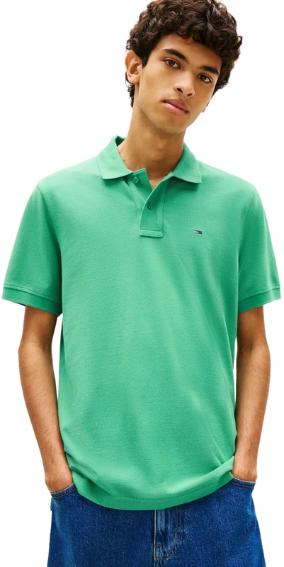 Tommy Jeans Men's TJM Reg Ess Polo Ext DM0DM22711 S/S Polo, Green (Bahama Green), M